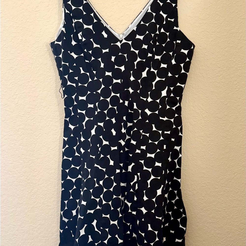 Jones Wear Black and White Patterned Dress
